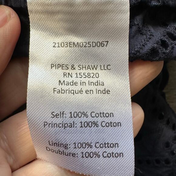 Veronica Beard Satori Eyelet Maxi Dress Navy Blue 6 Boho Coastal - Picture 12 of 13